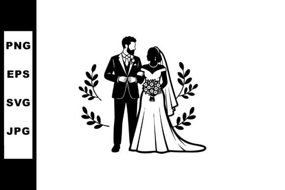 Bride and Groom Wedding Couple Holding H