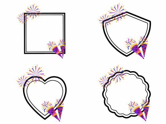 Eve New Year Fireworks Trumpet Frame