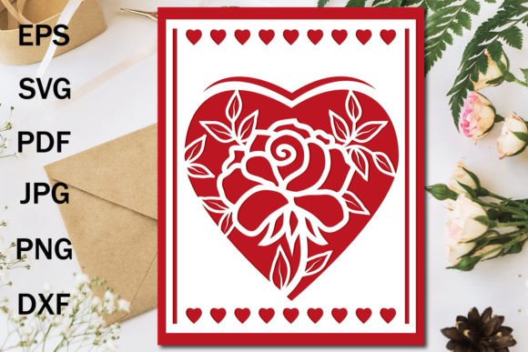 Greeting Card Cut out of Paper, Svg