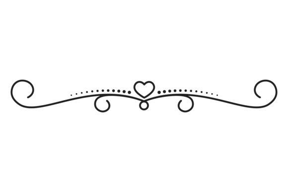 Heart Ornate Divider. Romantic Wedding D