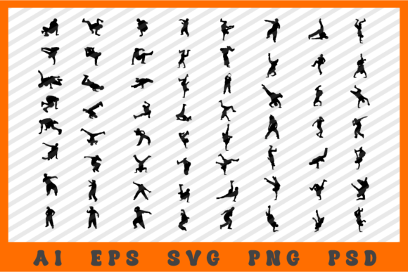 Hip-Hop Dancer Silhouette Bundle