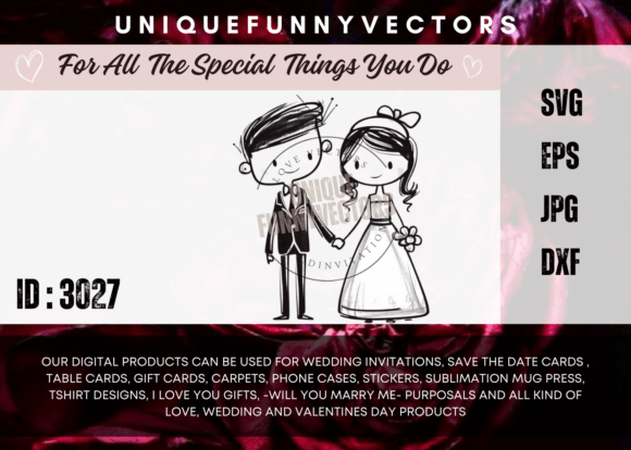 Love and Marriage Stick Figure SVG 3027