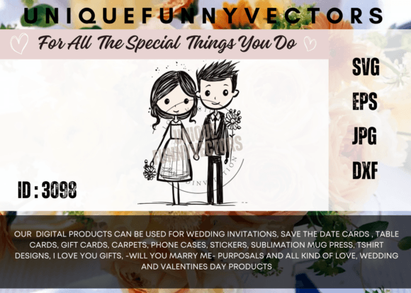 Love and Marriage Stick Figures SVG 3098