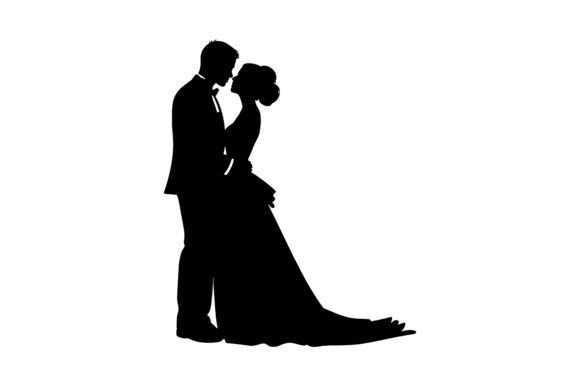 Romantic Wedding Couple Minimalist Svg