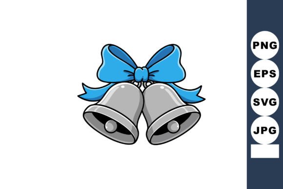 Silver Wedding Bells with Blue Ribbon Ve