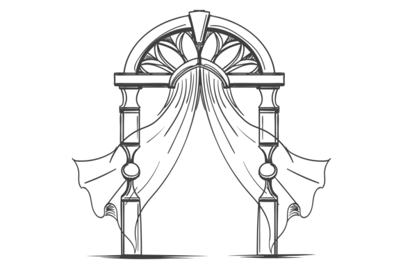 Vintage Wedding Arch. Elegant Stone Gate