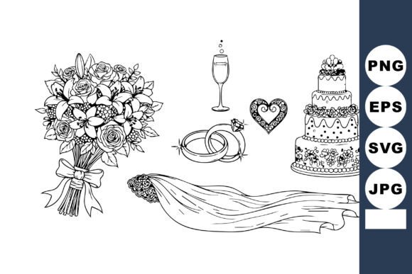 Wedding Bouquet Veil Rings Cake Heart Ch