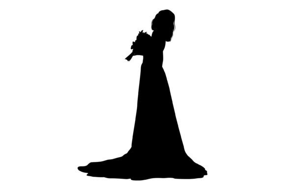 Wedding Bride Silhouette Vector Art