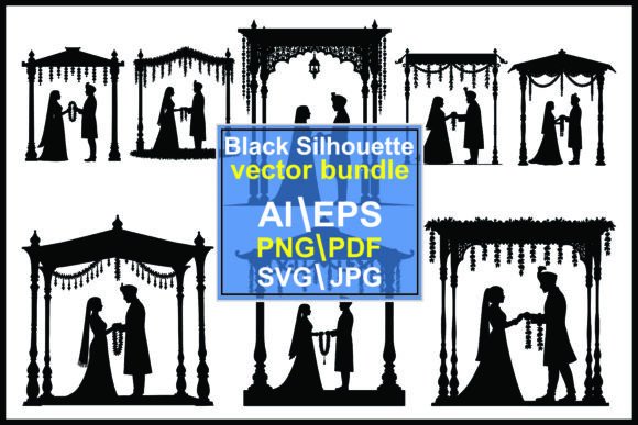 Wedding Couple Mandap Silhouette