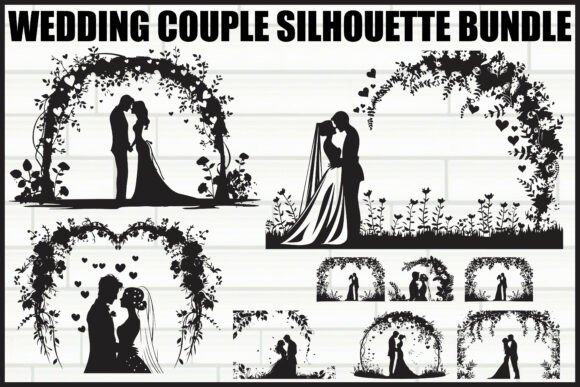 Wedding Couple Silhouette Set