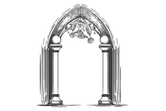 Wedding Gate with Stone Columns