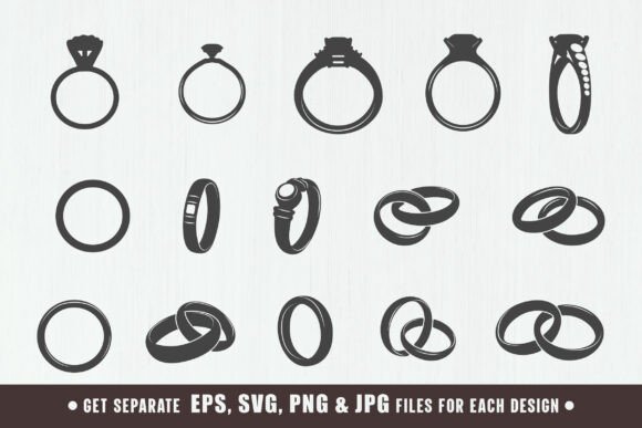 Wedding Ring Svg, Ring Silhouette
