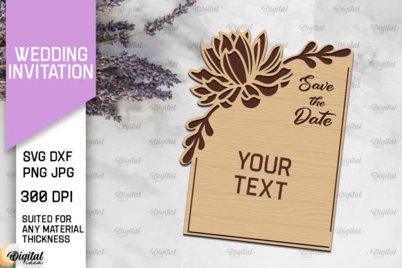 Wedding Wooden Invitation Laser Cut