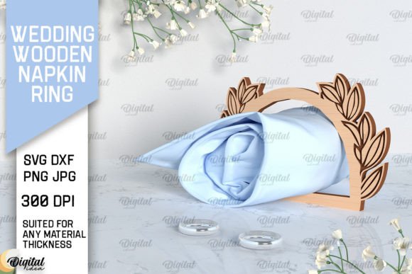 Wedding Wooden Napkin Ring Laser Cut