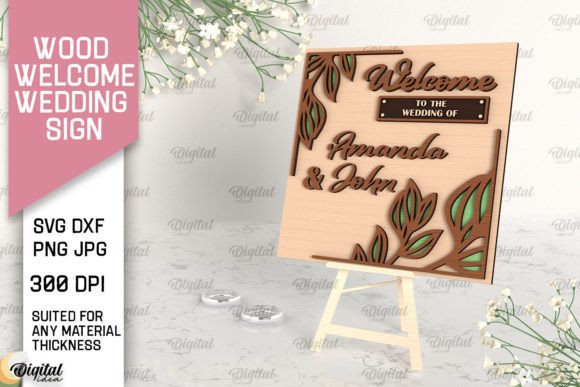 Wood Welcome Wedding Sign Laser Cut